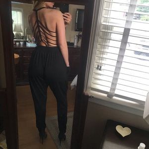 DOUBLE ZERO jumpsuit with cut out back design